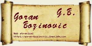 Goran Božinović vizit kartica